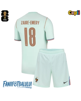 Franța Warren Zaire-Emery #18 Echipament de Fotbal Replică Mondial 2026 Copii Deplasare (+ Șorturi)